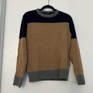 Merino Wool Colorblock Crewneck Sweater